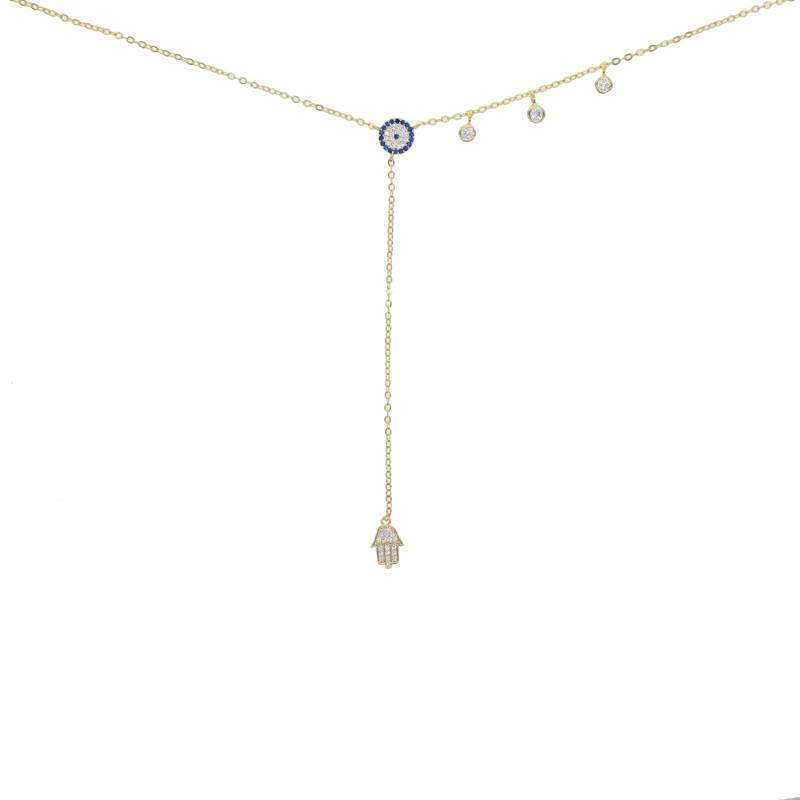 

2020 Hot Sale Gold color Long eye drop pendant Choker Necklace Accessories For Women wedding fine Jewelry Y shape drop shipping