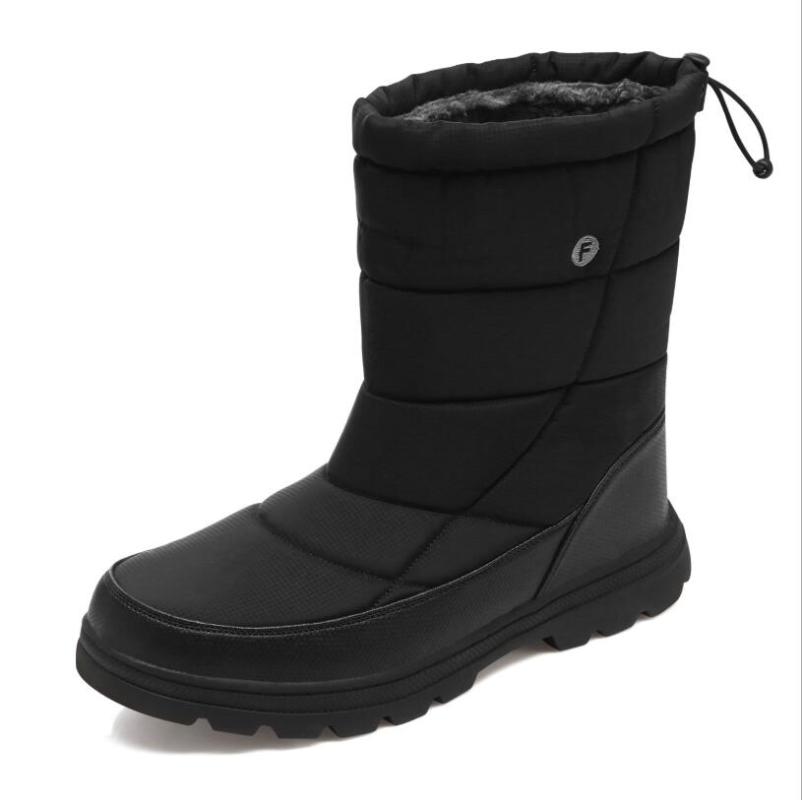 

Winter Unisex Boots Mid-Calf Down High Bota Waterproof Ladies Snow Shoes Woman Plush Insole Botas Mujer Invierno, Black