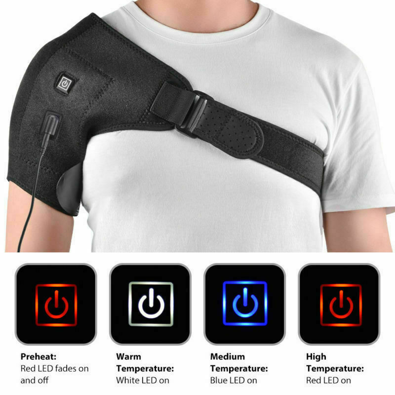 

Adjustable Heated Shoulder Wrap Heating Pad Shoulder Support Brace /Cold Therapy Arm Warmers Sportswear & Accessories, As show