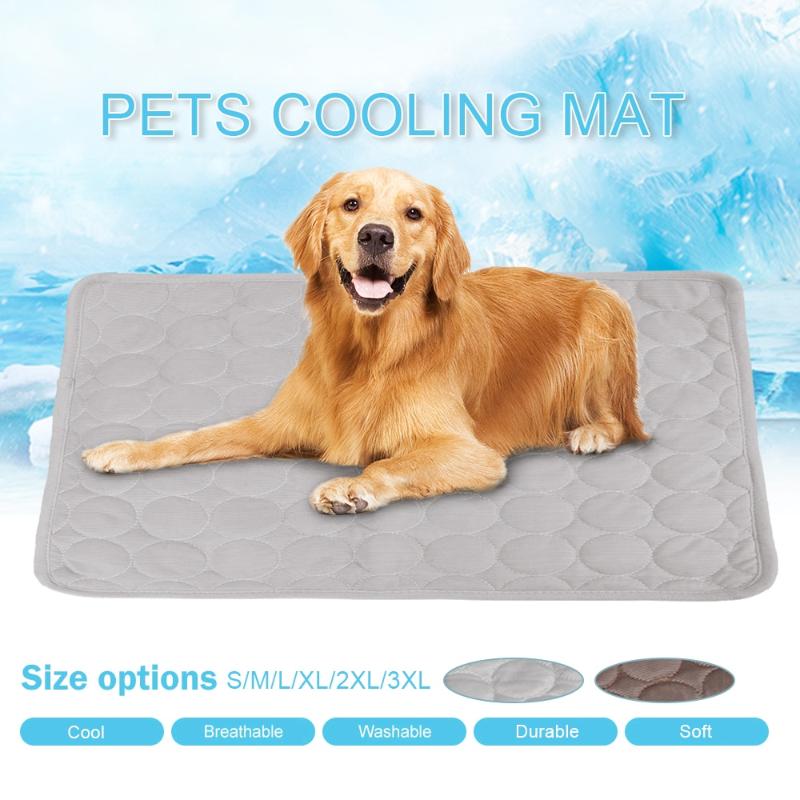 

Pet Dog Cooling Mats Cats Dog Bed Sofa Pet Bed For Cats Heat Relief Cooling Mat Floor Mat Supplies Summer, Gray
