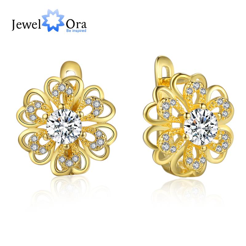 

2020 Top Popular Earrings Circle Earrings Simple Gold Flower Hoop For Women Lady Gift (jewelora EA103130)