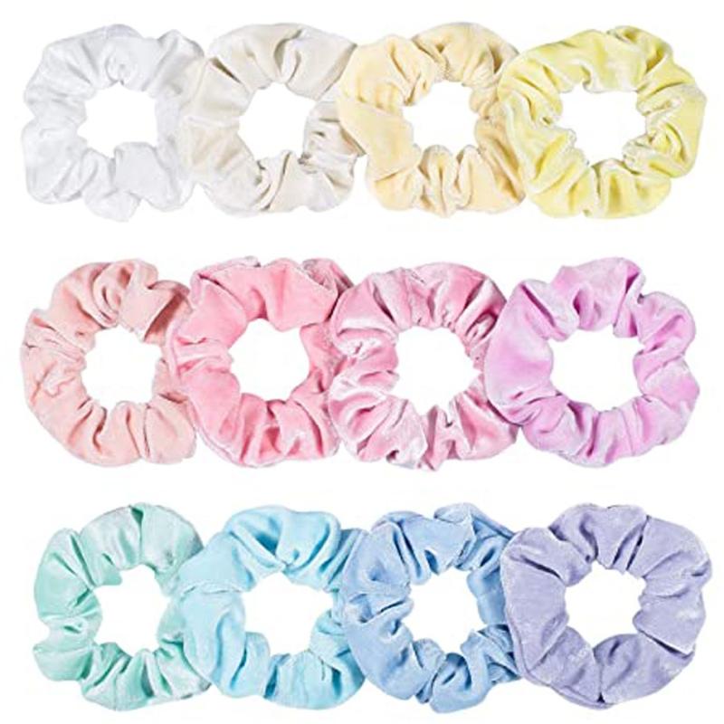 

12pc Korea Velvet Hair Scrunchie Elastic Hair Bands Fashion Headband Women Girls Headwear Ponytail Holder Accessories Z0821