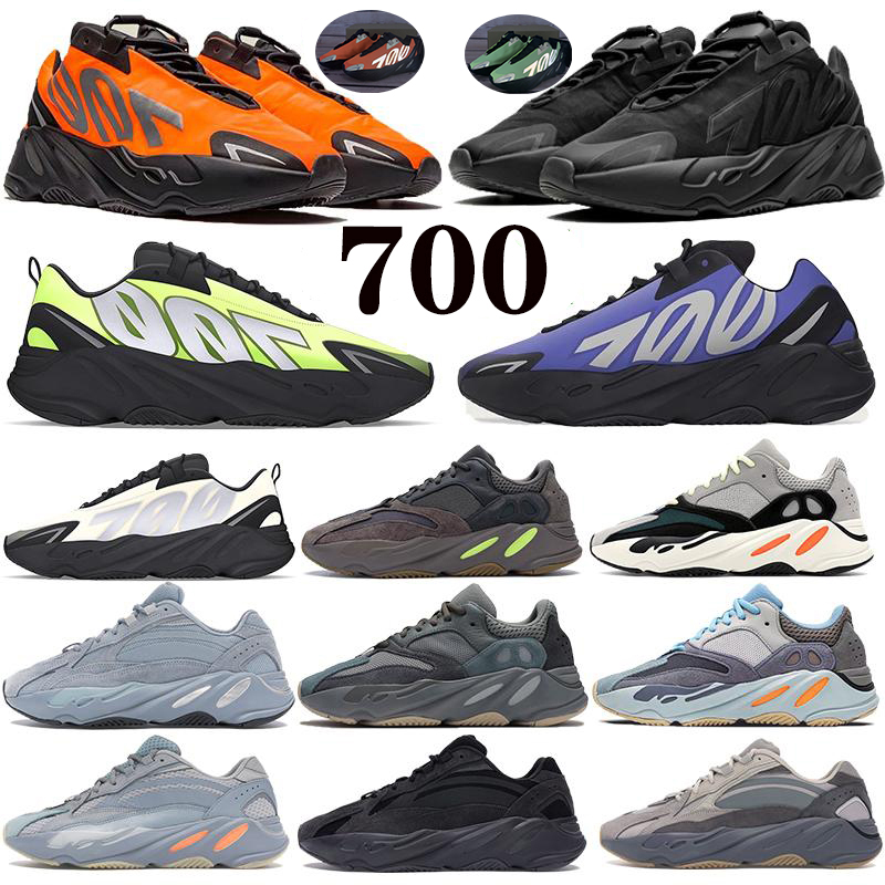 

700 V2 Running shoes Orange Reflective Triple Black Phosphor Bone static carbon blue OG Solid Grey mens women runner Sneaker trainers, 4 bone