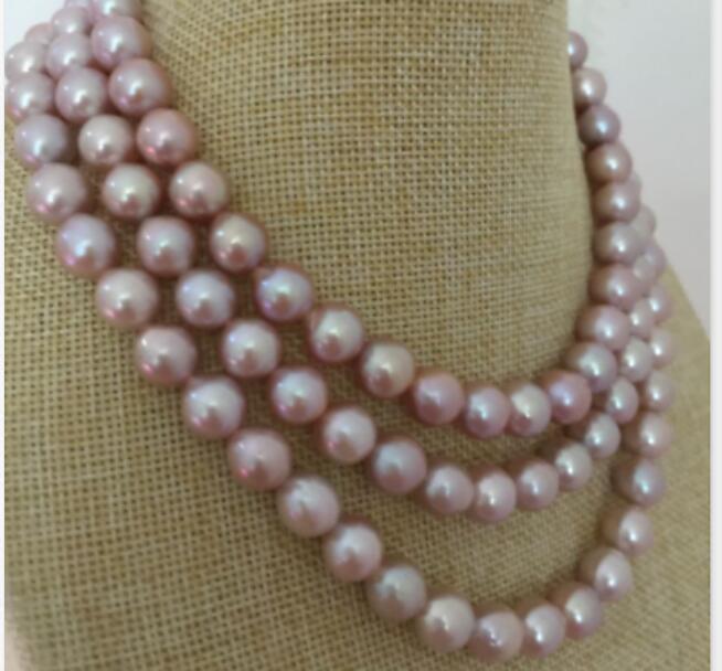 

ELEGANT 7-8mm baroque lavender pearl necklace 36inch 50