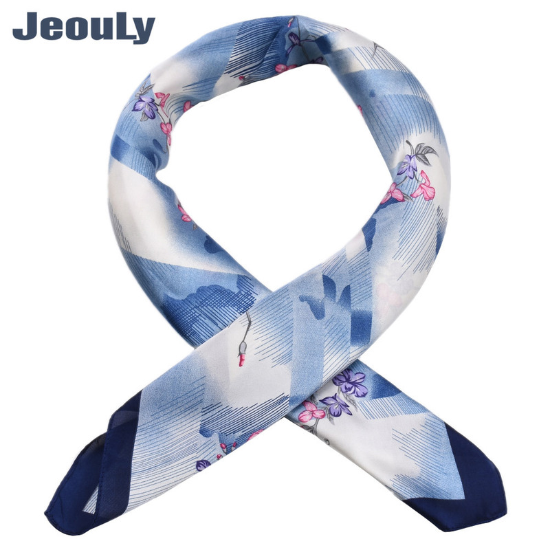 

Manufacturers selling 70 cm scarves emulation silk scarf digital printing stripe small towel scarf female flowers
