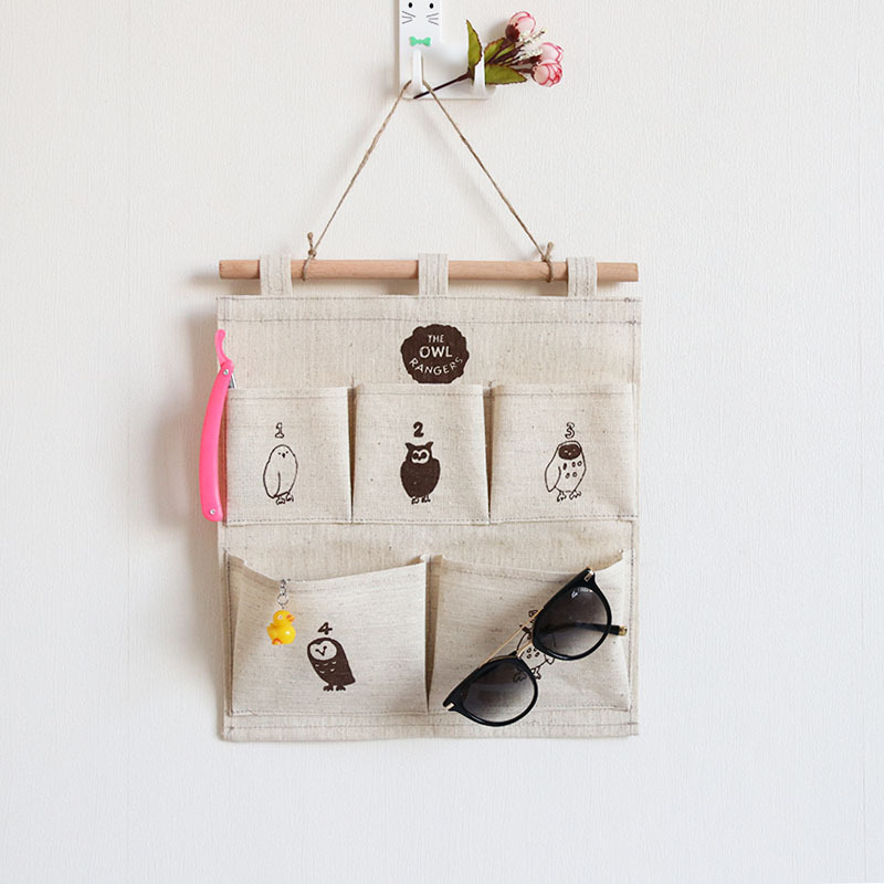 

Thick Cotton And Linen Storage Hanging Bag Cloth Miscellaneous Bathroom Storage Bag Hanging Door Dormitory, Maotouying