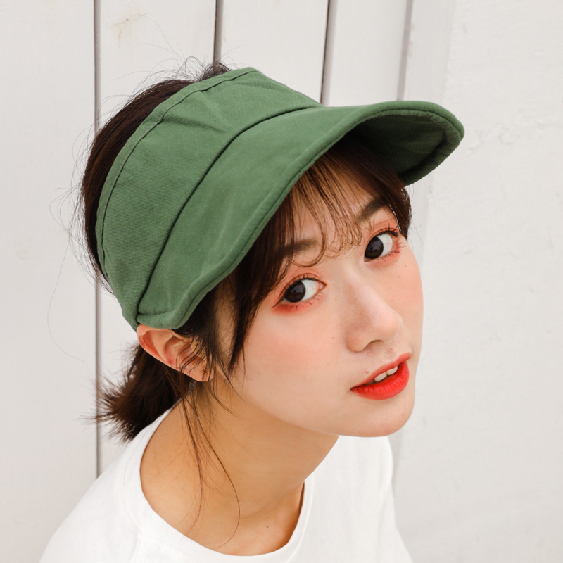 

Summer Hat Can Be Folded Empty Sunscreen Sun Hat Portable Outdoor Sun Along The Beach Foldable Cap Dropshipping, Green