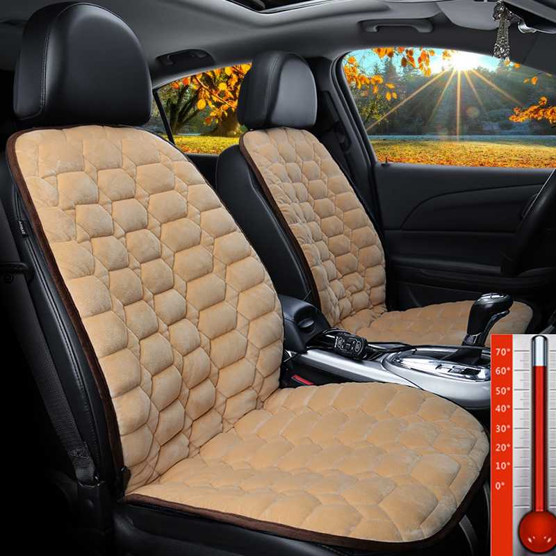 

Heating Car Seat Cover 12V Heated Auto Front Seat Cushion Plush Heater Winter Warmer Control Temperature Electric Heating Pad