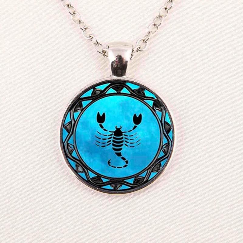 

zodiac Leo symbol pendant pisces blue pisces zodiac necklace Libra astrology Sagittarius horoscope jewelry Scorpio jewellery