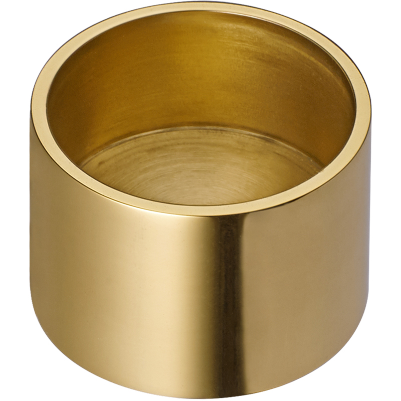 

Qiansi Brushed Brass Round Cylinder Modern Candle Holder Tealight Candle Holder candlestick for home decoration