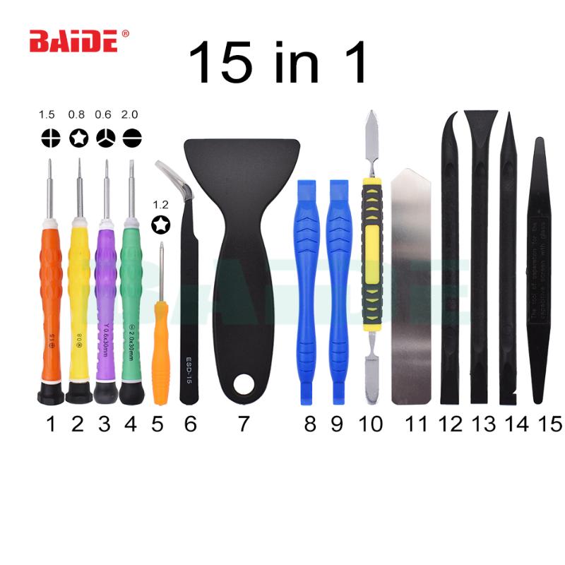 

15 in 1 Smart Phone Repair Tool kit include Opening Pry Tool With Nylon Spudgers 2 Anti-Static Tweezers Knife 20set/lot