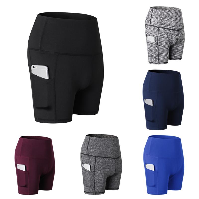

Women's High Waist Yoga Tight Abdomen Control Training Running Yoga Fitness Leggings Booty Shorts, Beige