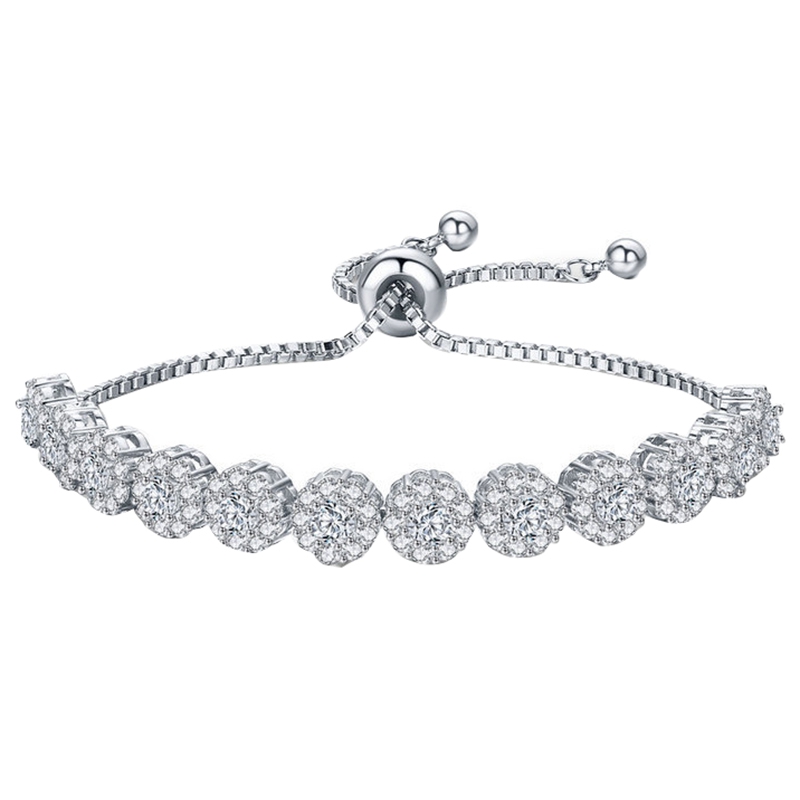 

Classic New Round Cubic Zircon Elegant Women Tennis Bracelets for Women Fashion Bracelet Jewelry