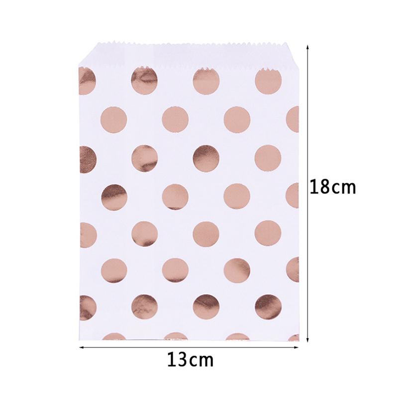 

25pcs Foil Gold Silver Treat Candy Bag Wedding Party Favor Paper Bags Polka Dot Stripe Printed Paper Craft Gift Bags Packing