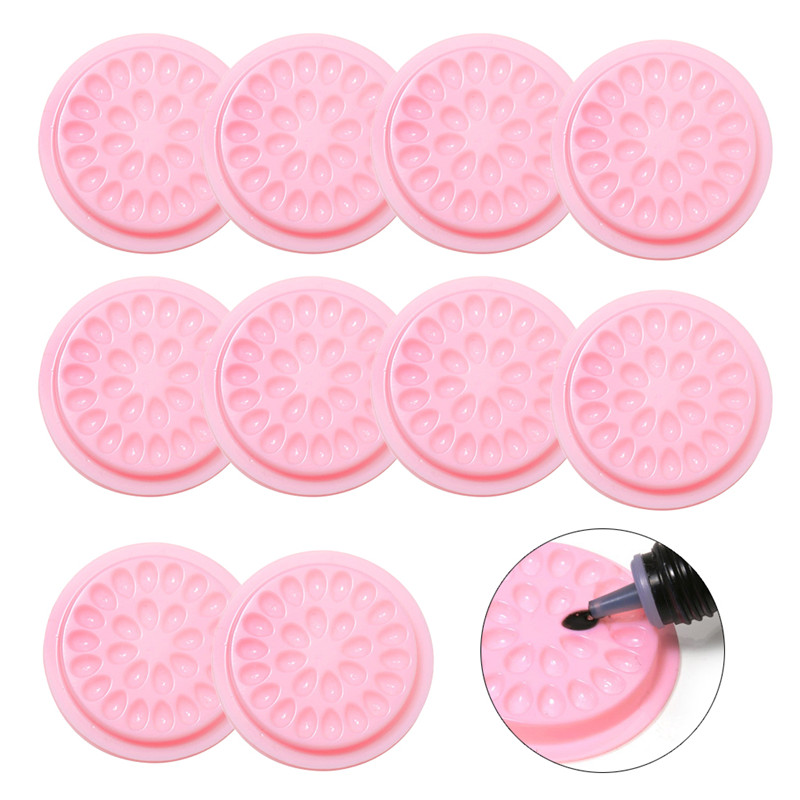 

False Eyelashes Extension Glue Holder Fake Eye Lashes Extension Pallet Pads Plastic Gasket For Eyelash Extensions Flower shape