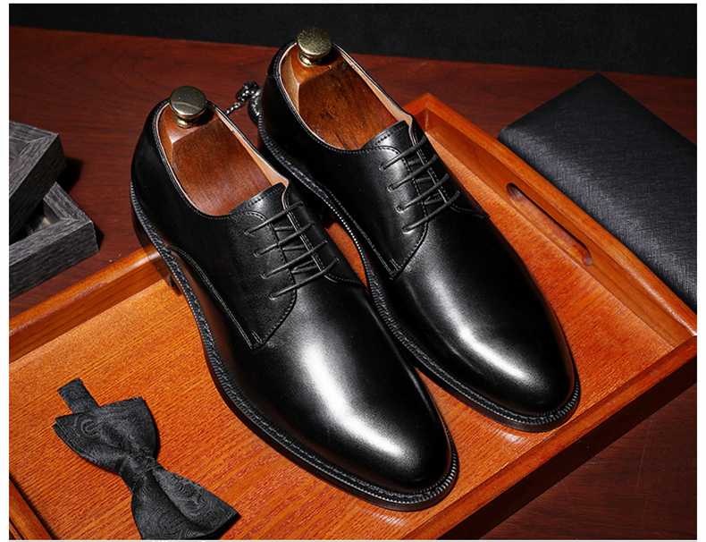 

Mens formal shoes leather oxford shoes for men dressing wedding men's brogues office lace up male zapatos de hombre, As picture