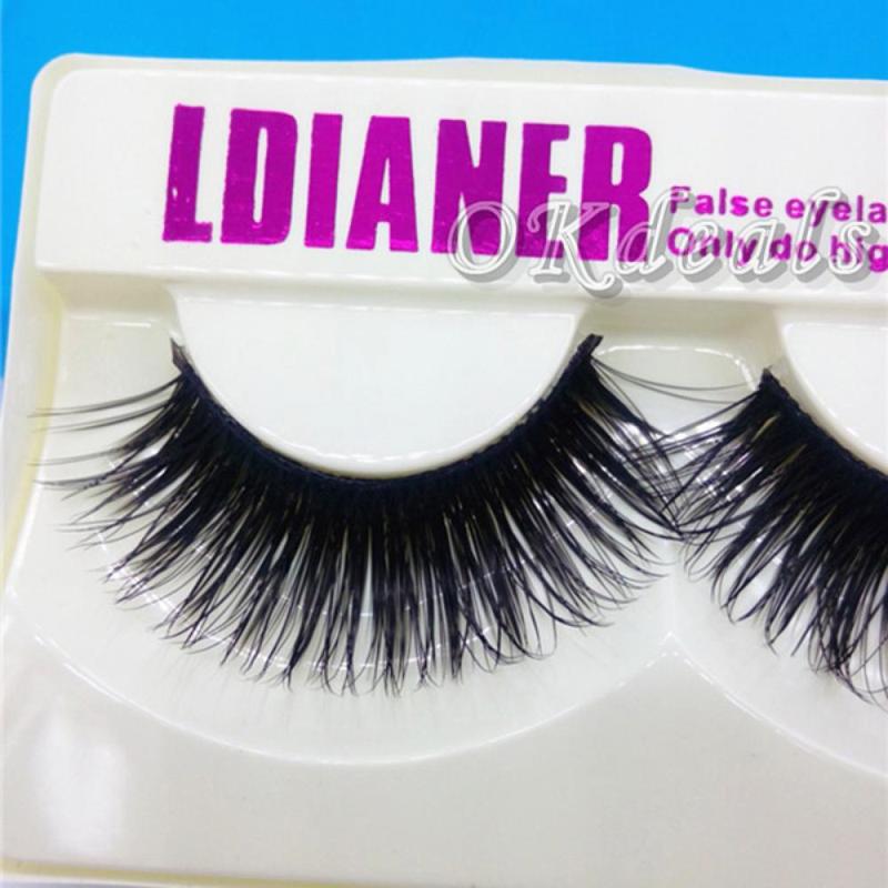 

1 Pair Professional Black Natural Long Sparse Cross Eye Lashes Makeup Extension False Eyelashes Tools Handmade Eyelashes