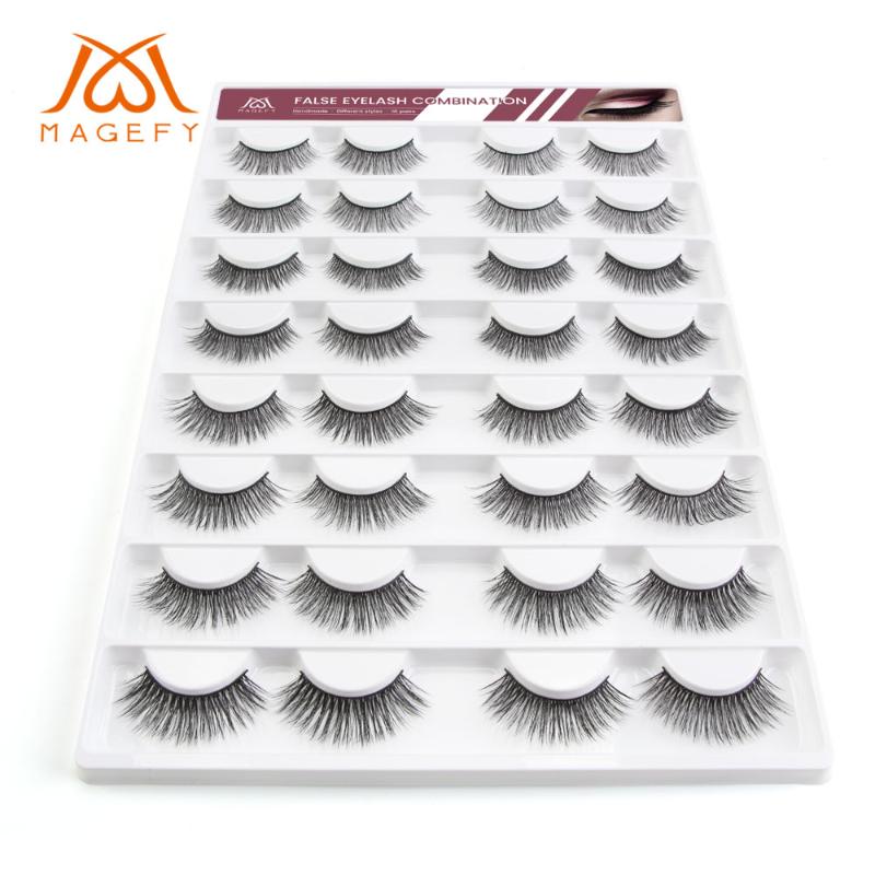 

Wholesale 16 Pairs/lot Multipack 3D Soft Mink Hair False Eyelashes Handmade Natural Lashes Eye Makeup Tools Faux Eye Lashes