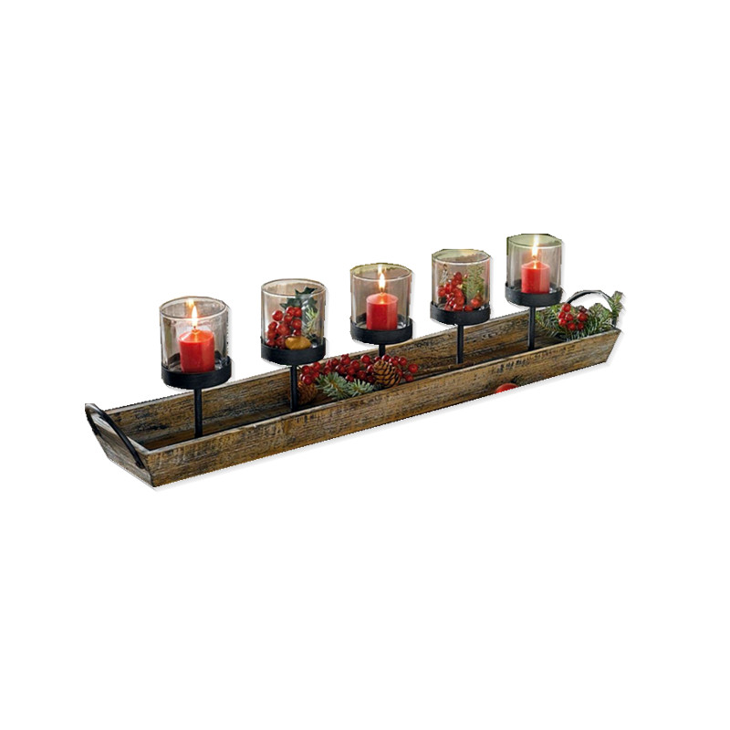 

Nordic Old Vintage Wooden Candlestick American Glass Candle Holders Candle Cup Coffee Shop Bar Decoration Ornaments Gift FC419
