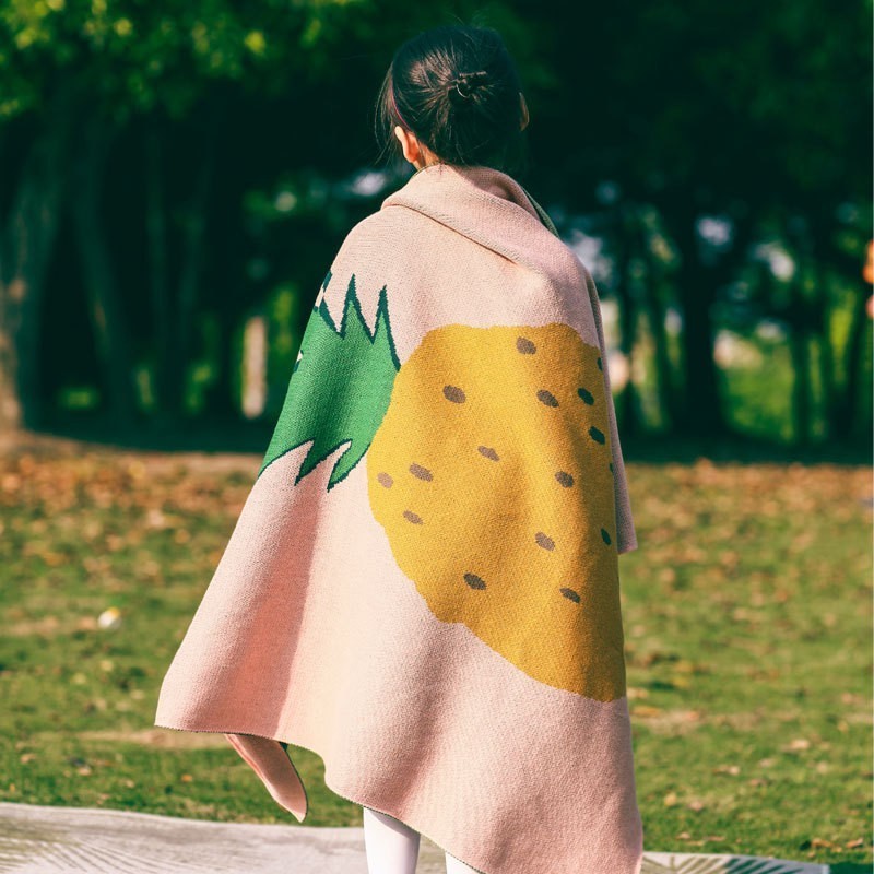 

Blankets Fruit Knitted Wool Blanket Baby Cotton Throw To Children Carts Sleeping Gaming For 0-8 Years Soft Noon Break
