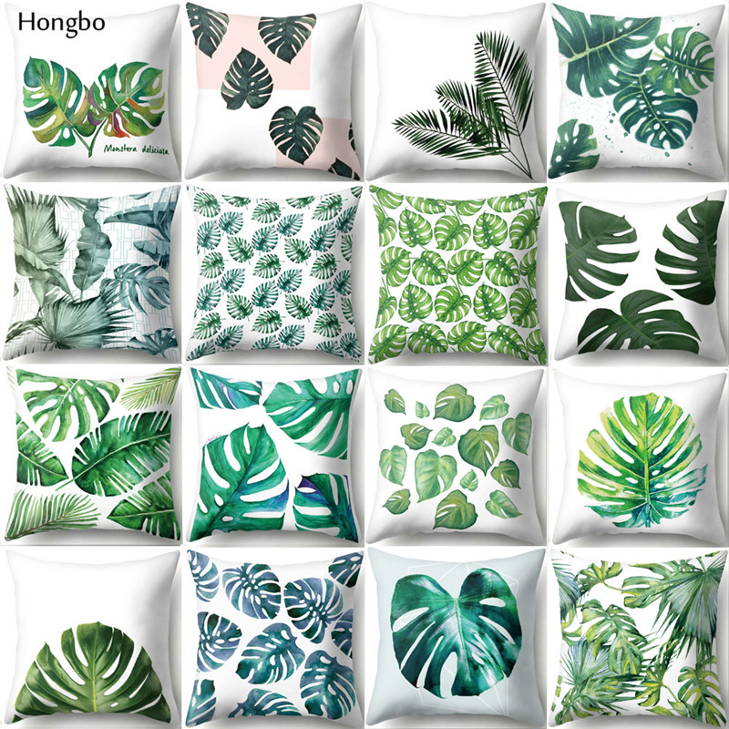 

Hongbo Beautiful Leaves Tropical Plants Polyester Cushion Cover Pillow Cover Decorative Pillow Case Home Decor Sofa