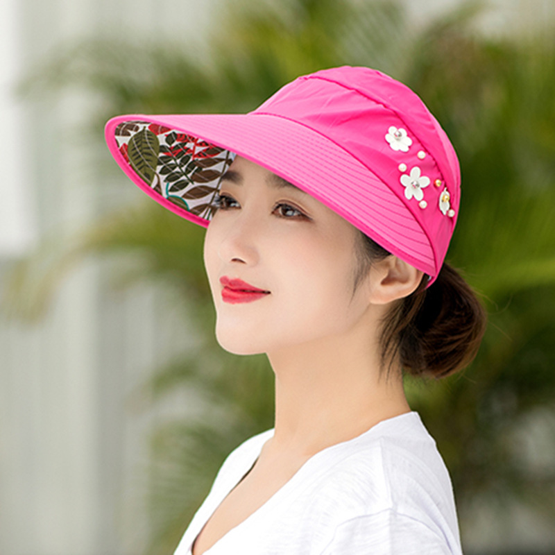 

Adjustable Women Sun Hat Fishing Fisher Beach Hat UV Protection Cap Casua Female Wide Brim, Black