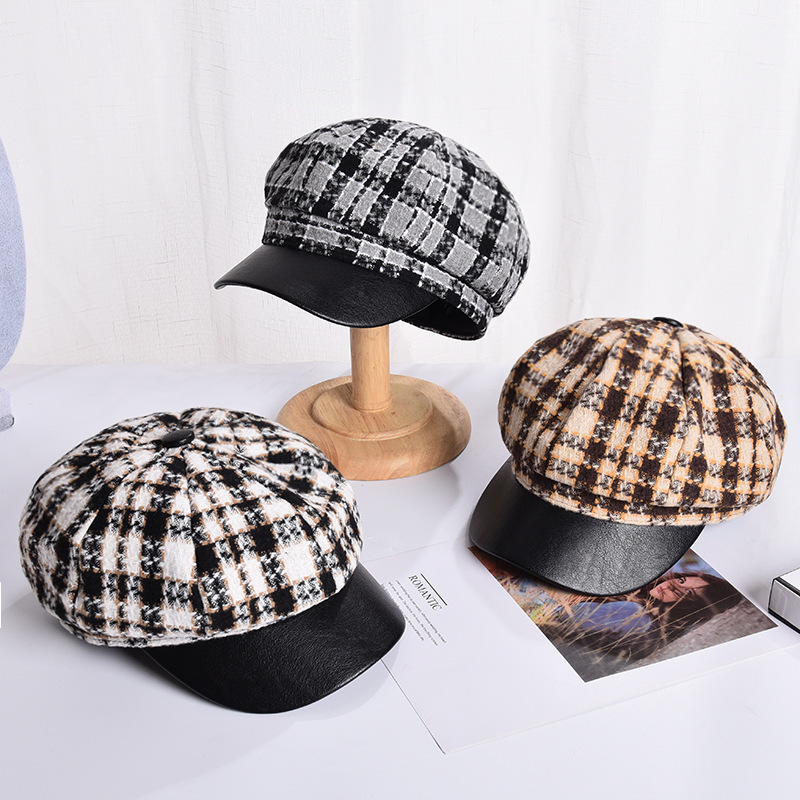 

Sombreros De Mujer Korean Style Literary Retro Color Plaid Beret Hat Beret Femme Berets Caps for Women Chapeu Kapelusz Casquette, See chart