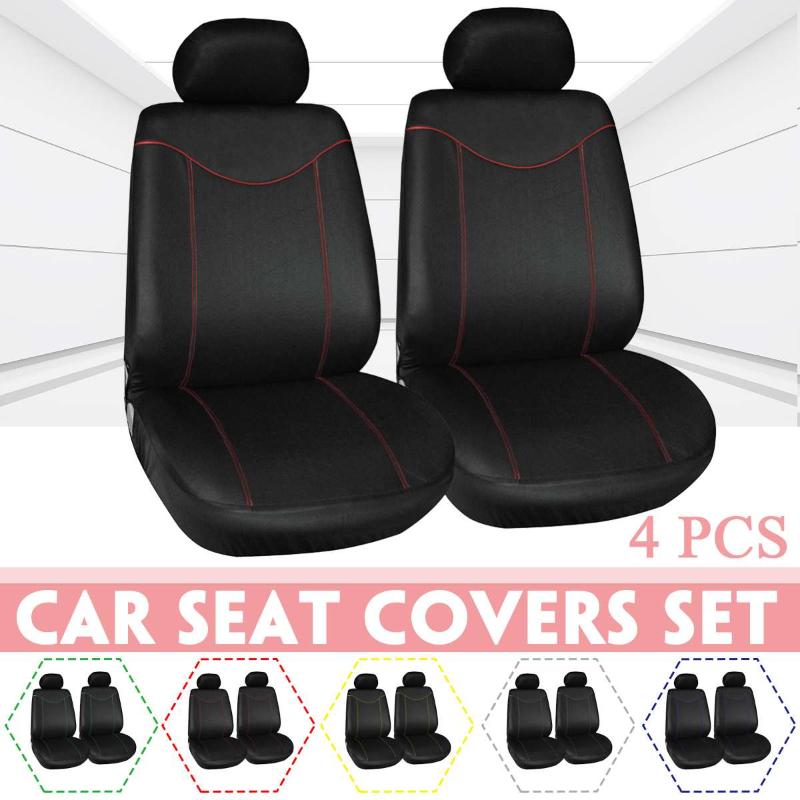 

4 Pcs Car Seat Covers compatible Fit Most Car, Truck, SUV, or Van 100% Breathable Seats Interior Accessories Black Seat Covers
