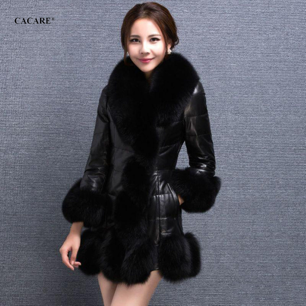 

Faux Fur Coat Women Patchwork Fur with Leather Fake Fur Coats Long Fluffy Jacket 3 Colors F0414 S-4XL Long Sleeve, Black