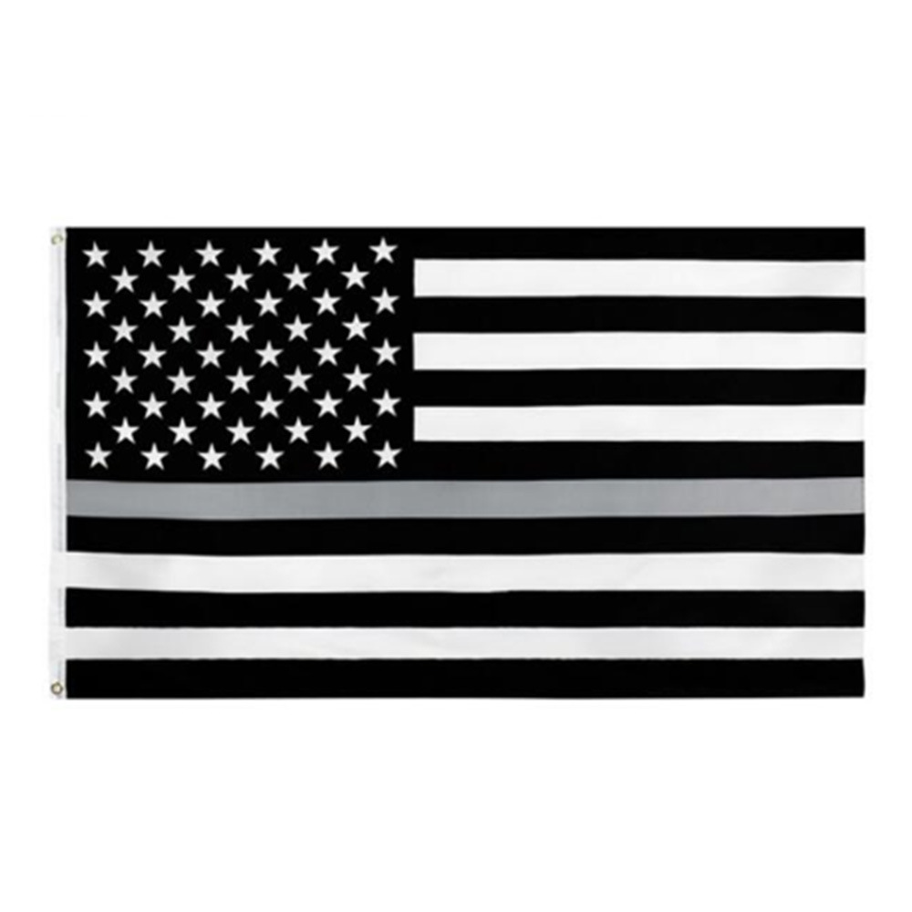 

USA Law Enforcemant Thin Grey Line Flag 3x5ft High Quality Correctional Guards Officer American Gray Flags 5x3ft for Sale