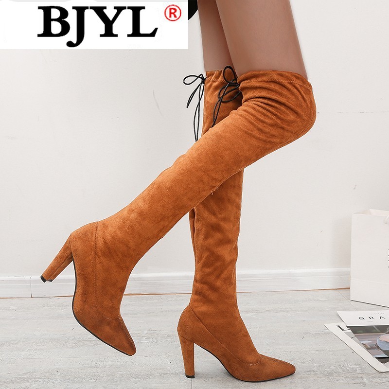 

Sexy Over The Knee Boots Women Female Women Shoes Suede Long Boots Winter Fashion Thigh High Winter Shoes Plus Size, Black