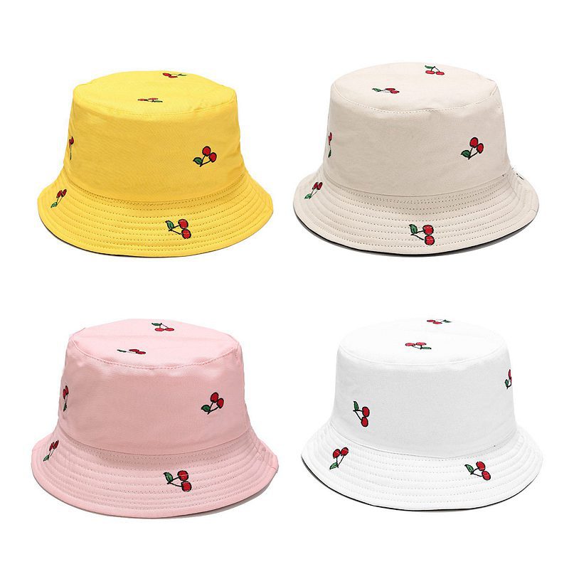 

Women Bucket Hat Fashion Cotton Two Side Wearing Bob Hat Chapeau Wholesale Fishermen Cap UV protection Visor Hats, White