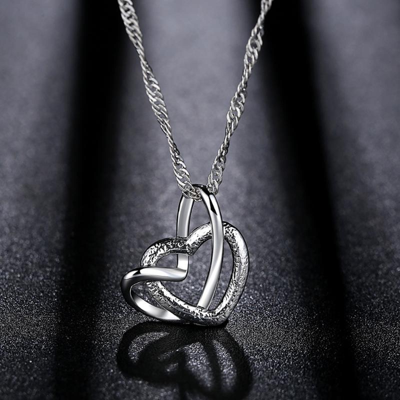 

ZHOUYANG Necklace For Women Elegant Lady Heart Pendant Frosted Silver Color Collarbone Choker Fashion Jewerly KAN090