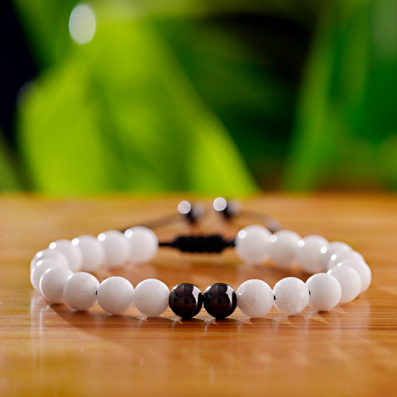 

Classic White Stone Pulseras Hombre Beaded Adjustable Couple Bracelet Handmade Women Bracelet Feminina Gift