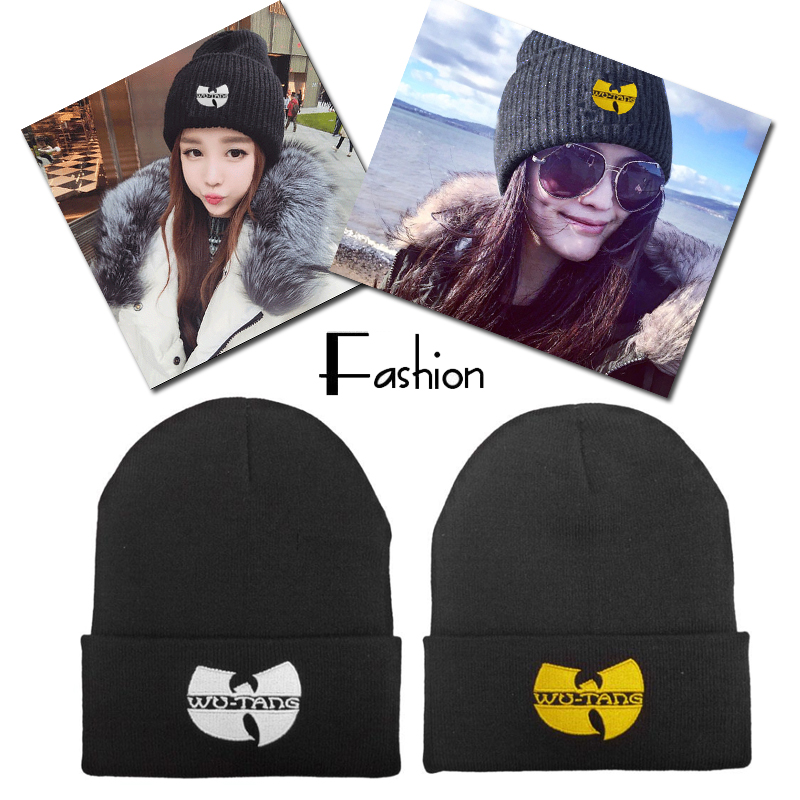 

Autumn woolen hat knitted hat black with female characters casual and all-match warm hood for women