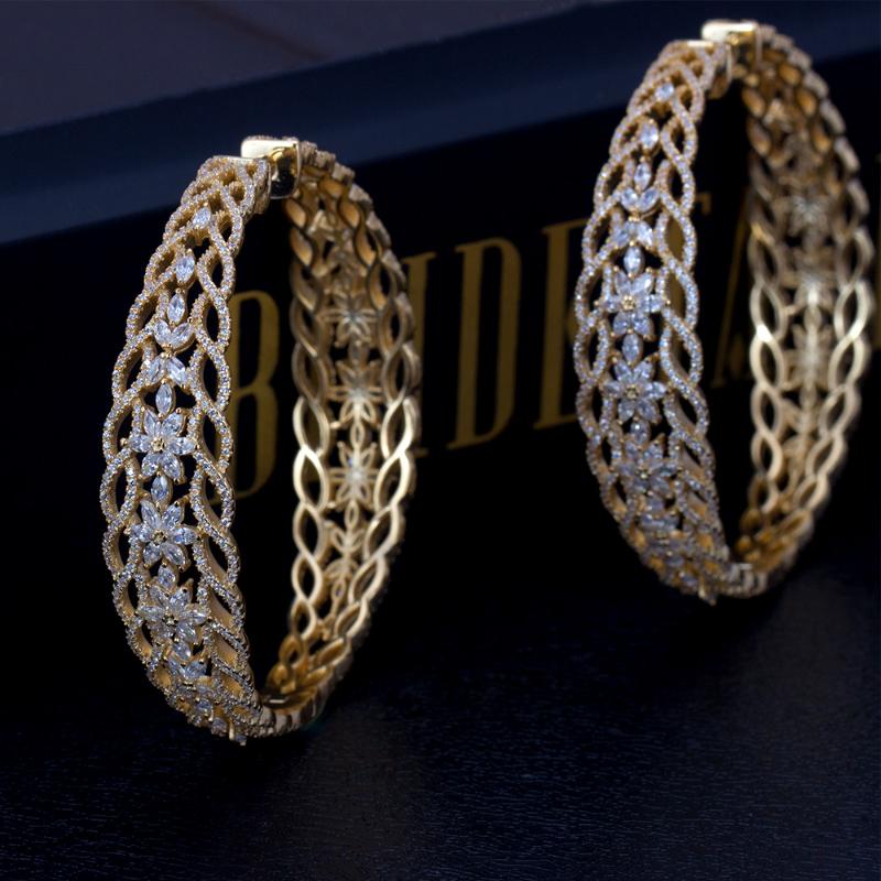 

TIRIM Luxury Trendy Crystal Big Hoop Earrings For Women Cubic Zircon Banquet Nigeria Party Jewelry Wedding Prom Anniversary Gift