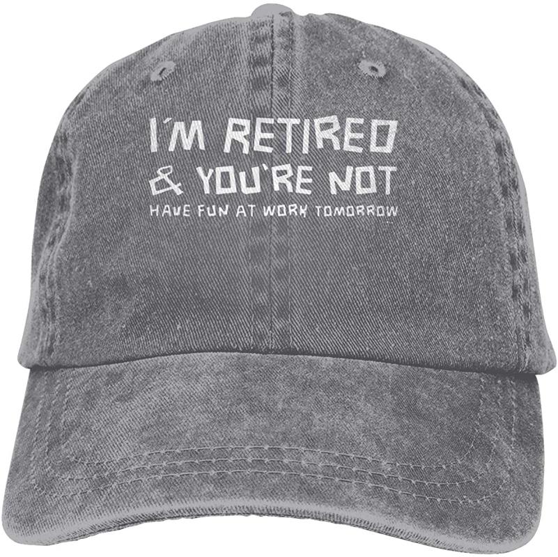 

I'm Retired You're Not Have Fun at Work Tomorrow Unisex Soft Casquette Cap Vintage Adjustable Baseball Caps, Black