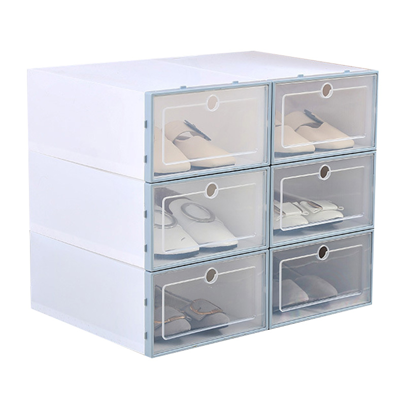 

1 PC Thickened Flip Shoes Transparent Drawer Case Plastic Shoe Boxes Stackable Box storage box shoe storage organizer FPing
