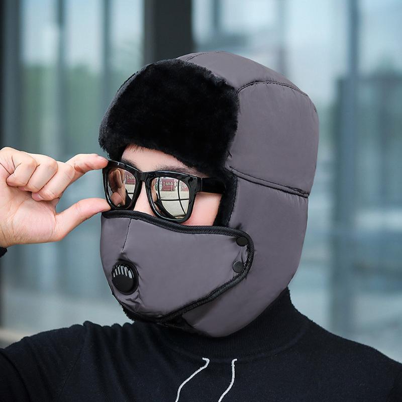 

Cycling Caps & Masks High Quality Unisex Winter Thicken Hat Hunting For Men And Women Ear Warm Windproof Dustproof #yj, Navy