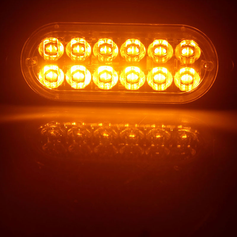 

2020 AOZBZ Auto 12 LED 36W 12-24V Amber Side Warning Light Ultra-Thin Emergency Flashing Strobe Light With Two Lighting Modes, As pic