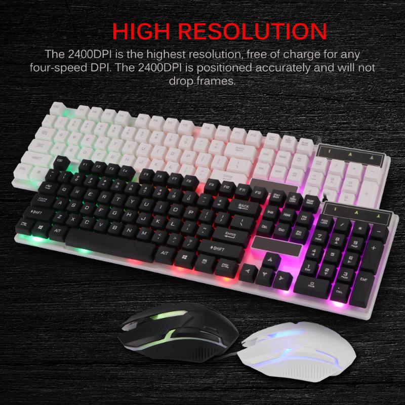 

Gamer Keyboard Illuminated Gaming Keyboard Set For Laptop PC Gamer LED Gaming And Mouse Set Wired