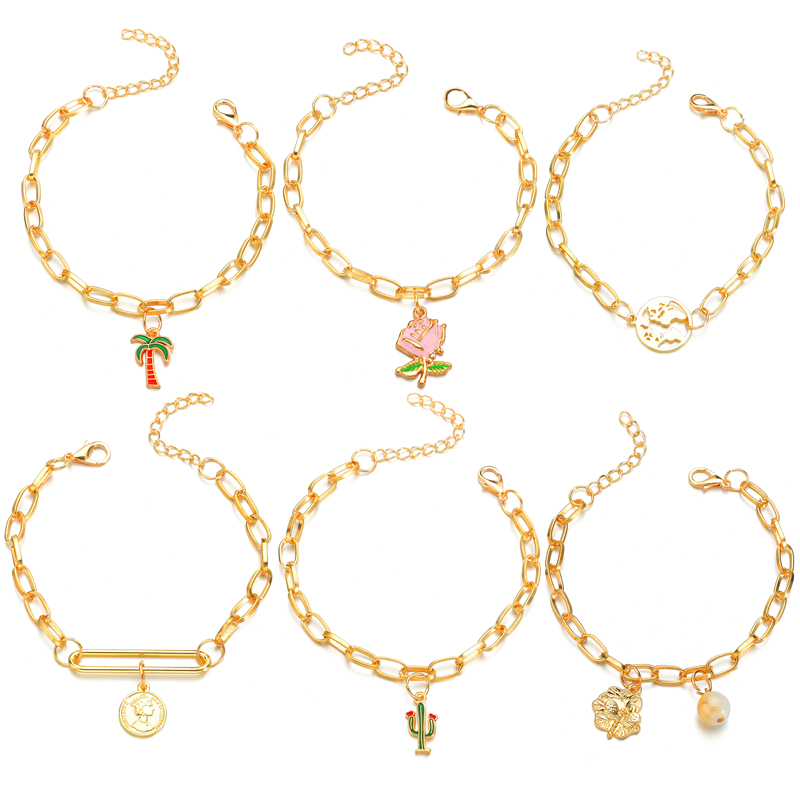 

Trendy Bride Wedding Bracelet & Bangles Hip hop Jewelry Cut Flower Plant Bracelets For Women/Men Party