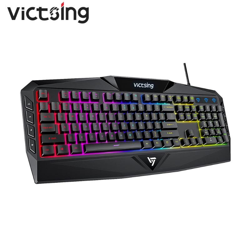 

VicTsing PC225 Gaming Keyboard RGB Backlit Ergonomic Design 112 Keycaps Wired Keyboard With Anti Ghosting Key For Laptop PC Game