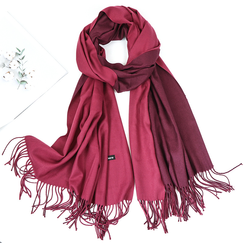 

Winter Cashmere Scarf Women Solid Long Tassel Warm Scarves Thick Shawls and Wraps Lady Shiny Double Side Bufanda