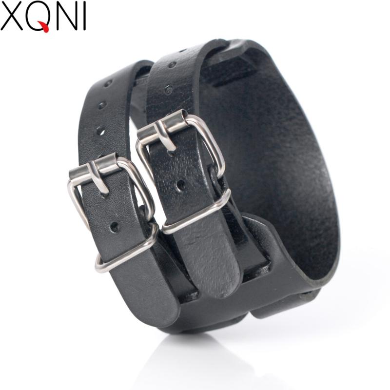 

2020 New Arrival Fashion Genuine Leather Men's Bracelets High Quality Knight Courage Bandage Wrap Charm Black Leather Bracelets