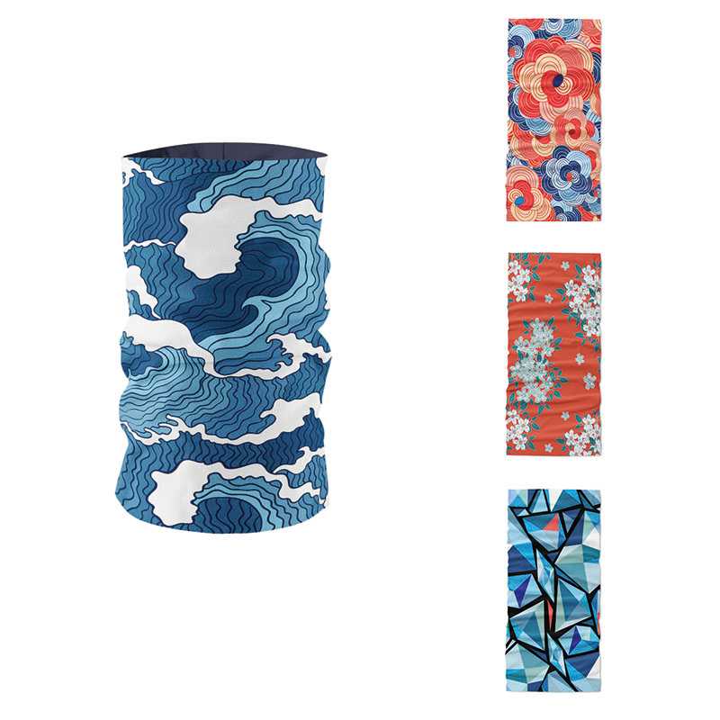 

Creative Women Headscarf 3D Printed Japanese Style Abstract Pattern Unisex Bandana Sports Hip Hop Dust Mask Handkerchief bufanda
