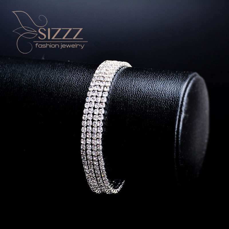 

2020 New Products African Jewelry Wild Shiny Full Rhinestone Women's Fine Bracelet&Bangles