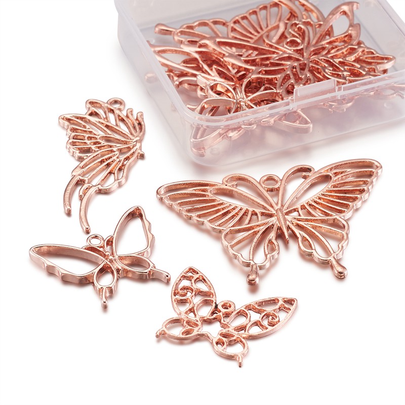 

Pandahall 10pcs/box Butterfly Mega Pet&reg Alloy Pendants Open Back Bezel for DIY UV Resin Epoxy Resin Jewlery Making