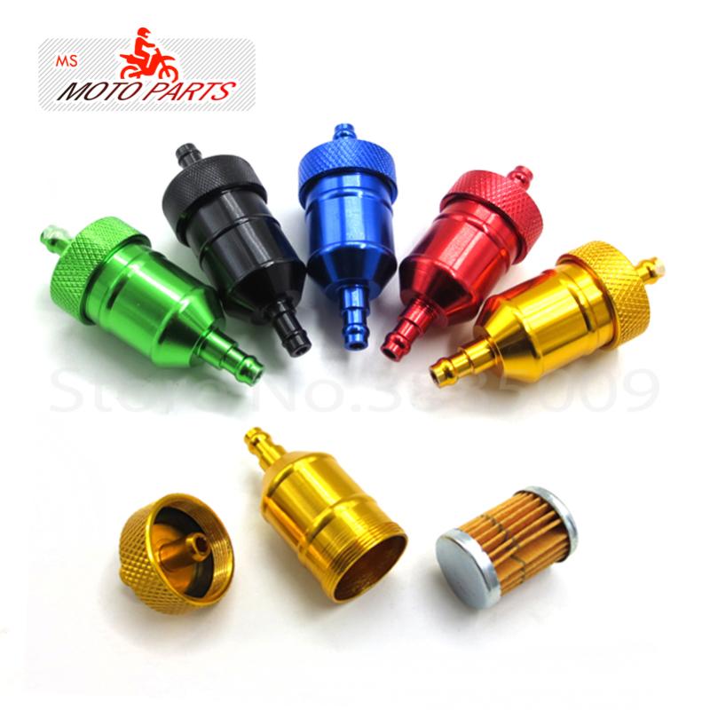 

6mm Universal Anodized alloy Oil Filters Motorcycle Dirt Bike ATV Quad Inline Oil Gas Fuel Filter