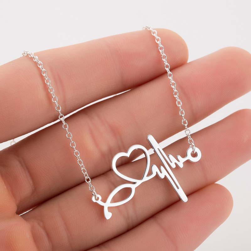 

women's necklace gold pendant cute stainless steel couple necklace chain on the neck heart for women accessorie jewelry